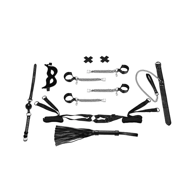 All Chained Up Bondage Play 6 pc Bedspreader Set - Bondage Blindfolds & Restraints
