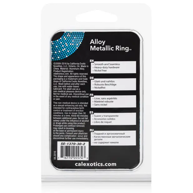 Alloy Metallic Ring - XL Silver - Penis Enhancement