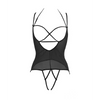 Allure Angelina Sheer Mesh Under Bust Teddy Black L/XL - Lingerie - Packaged