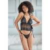 Allure Gigi Peek a Boo Babydoll w/Tie Side Open Panty Black S/M - Lingerie - Hanging