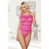 Allure Heather & Lace Teddy Hot Pink O/S - Lingerie - Packaged