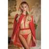 Allure Lace & Mesh Cape w/Attached Waist Belt (G-String NOT included) Red O/S - Lingerie - Packaged