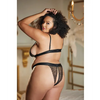 Allure Lace Peek a Boo Bralette & Panty Black QN - Lingerie - Plus/Queen - Packaged