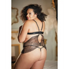 Allure Lace Peek a Boo Chemise & Ouverte G-String Black QN - Lingerie - Plus/Queen - Packaged