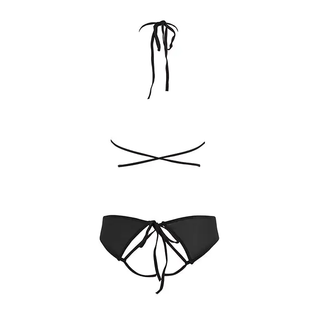 Allure Marley Mesh Peek A Boo Top & Open Panty Black S/M - Lingerie - Packaged