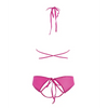 Allure Marley Mesh Peek A Boo Top & Open Panty Hot Pink S/M - Lingerie - Packaged