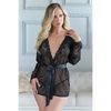 Allure Nina Lace & Mesh Robe w/G-String Black L/XL - Lingerie - Hanging