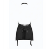 Allure Savannah Sheer Mesh Garter Dress & Open Thong Black L/XL - Lingerie - Packaged