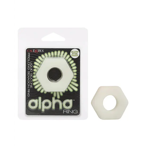 Alpha Liquid Silicone Glow in the Dark Prolong Sexagon Ring - Penis Enhancement
