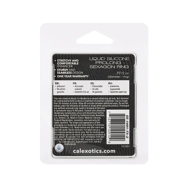 Alpha Liquid Silicone Glow in the Dark Prolong Sexagon Ring - Penis Enhancement