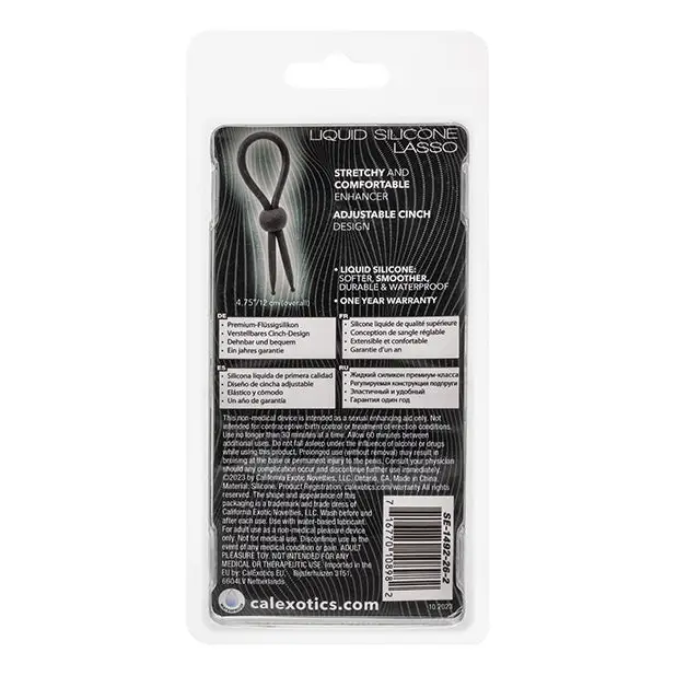 Alpha Liquid Silicone Lasso Cock Ring - Black - Penis Enhancement