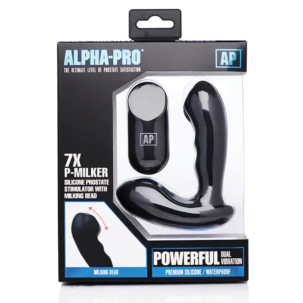 Alpha Pro 7x P-Milker Prostate Stimulator w/Milking Bead - Black - Anal Products