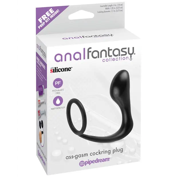 Anal Fantasy Collection Ass Gasm Cockring Plug - Black - Anal Products