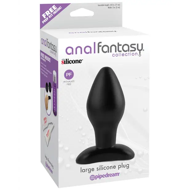 Anal Fantasy Collection Large Silicone Plug - Black - Anal Products