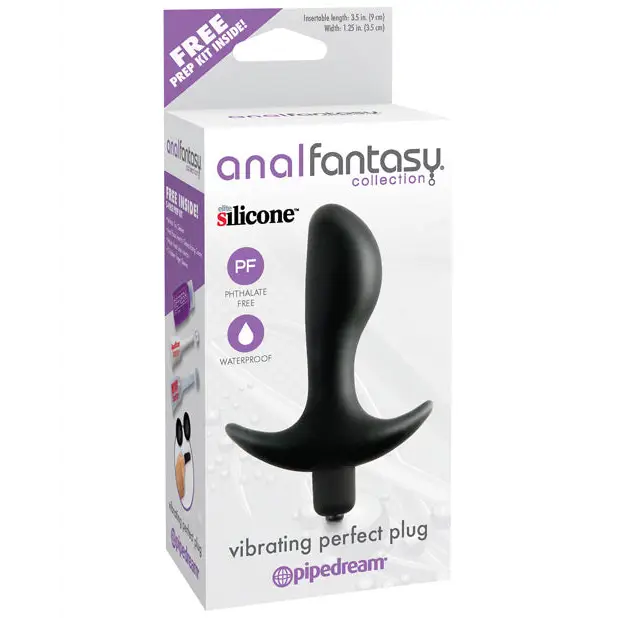 Anal Fantasy Collection Vibrating Perfect Plug - Black - Anal Products