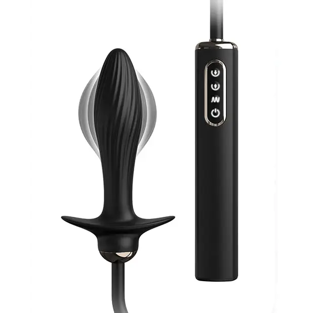 Anal Fantasy Elite Collection Auto Throb Inflatable Vibrating Plug - Black - Anal Products
