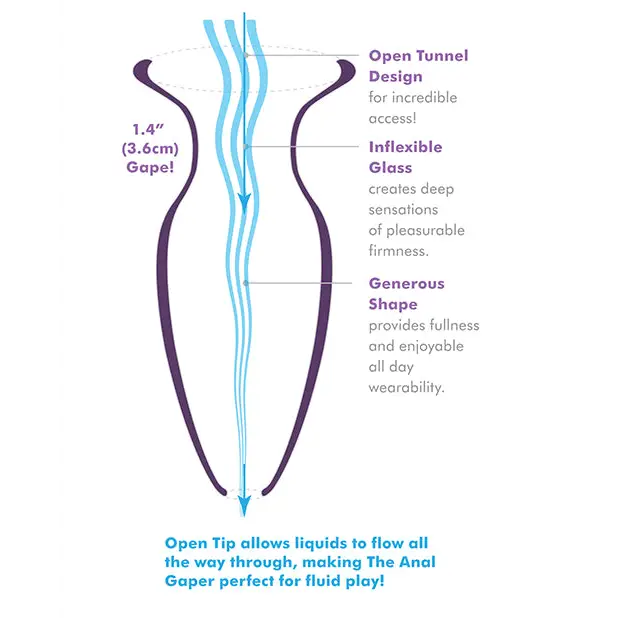 Anal Fantasy Elite Collection Mega Anal Glass Gaper - Clear - Anal Products