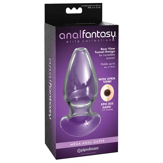Anal Fantasy Elite Collection Mega Anal Glass Gaper - Clear - Anal Products
