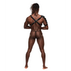 Aquarius PU Leather Chest Harness w/Half Sleeve Black O/S - Bondage Blindfolds & Restraints