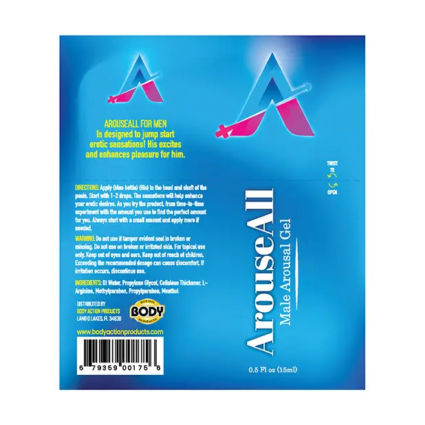 ArouseAll Male Stimulating Gel -.5 oz Bottle - Sexual Enhancers