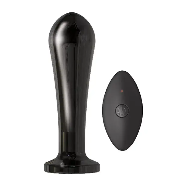 Ass-sation Remote Vibrating Metal Anal Bulb - Black - Anal Products