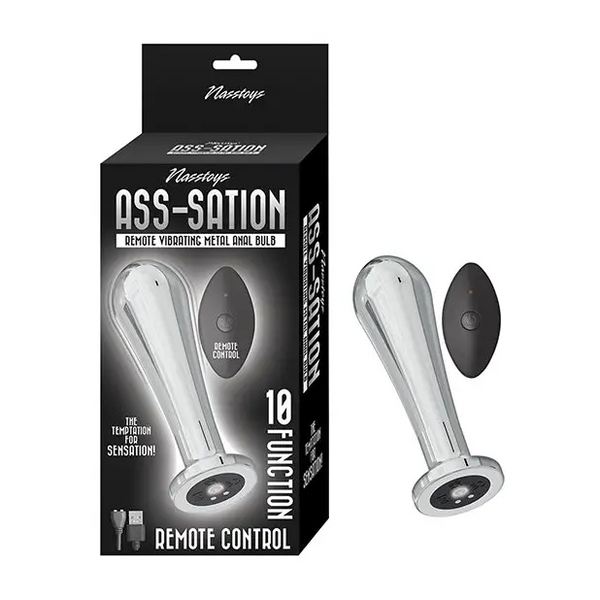 Ass-sation Remote Vibrating Metal Anal Bulb - Silver - Anal Products