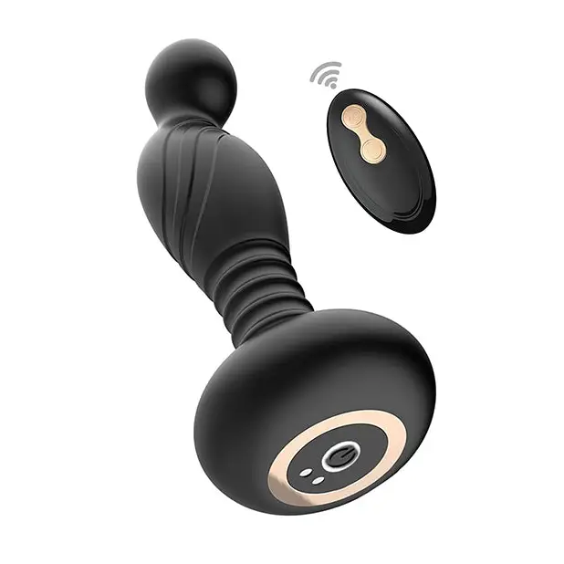 Ass-sation Remote Vibrating P Spot Plug - Black