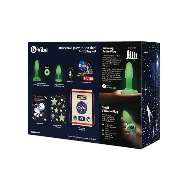 b-Vibe Asstronaut Butt Play Set - Glow in the Dark - Anal Products