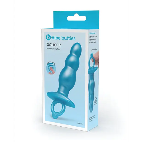 b-Vibe Butties Beaded Tapered Plug - Blue - Anal Products