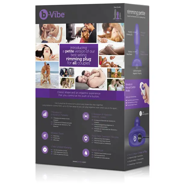b-Vibe Petite Rimming Plug - Purple - Anal Products