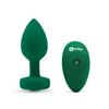 b-Vibe Remote Control Vibrating Jewel Plug (M/L) - Emerald Green - Anal Products