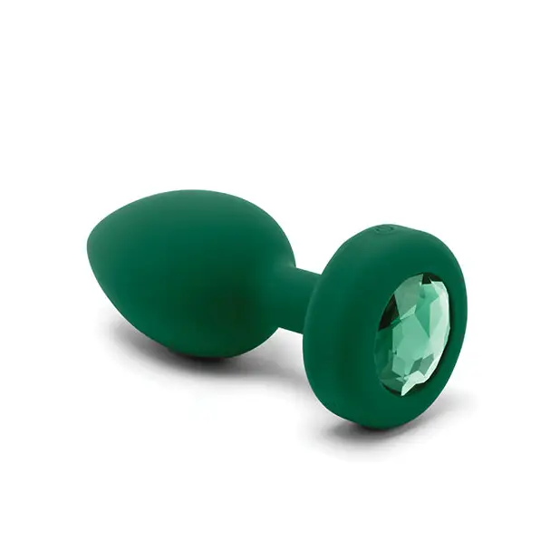 b-Vibe Remote Control Vibrating Jewel Plug (M/L) - Emerald Green - Anal Products