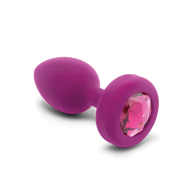 b-Vibe Remote Control Vibrating Jewel Plug (S/M) - Fuchsia - Anal Products