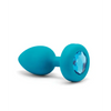 b-Vibe Remote Control Vibrating Jewel Plug (S/M) - Teal - Anal Products