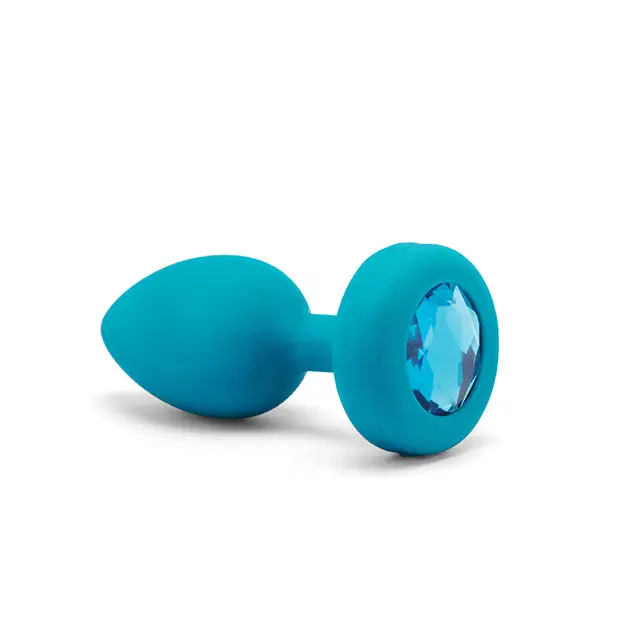 b-Vibe Remote Control Vibrating Jewel Plug (S/M) - Teal - Anal Products