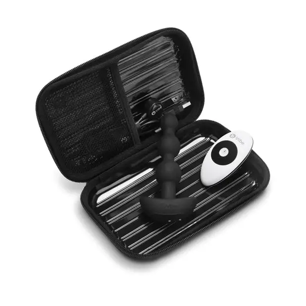 b-Vibe Remote Triplet Anal Beads - Black - Anal Products