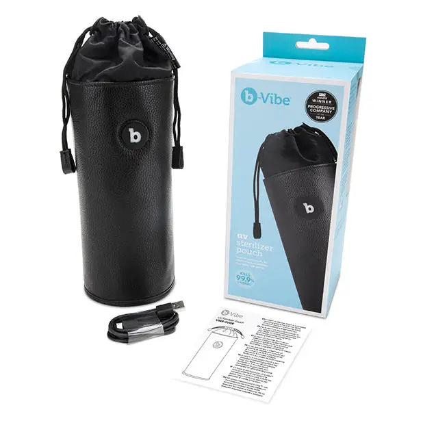 b-Vibe UV Sterilizer Pouch w/USB Cord - Black - Storage Cases & Bags