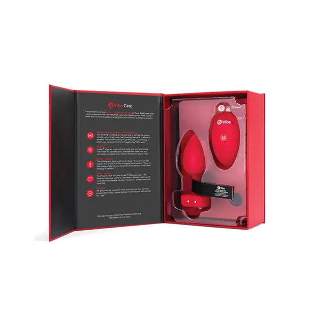 b-Vibe Vibrating Heart Plug M/L - Red - Anal Products