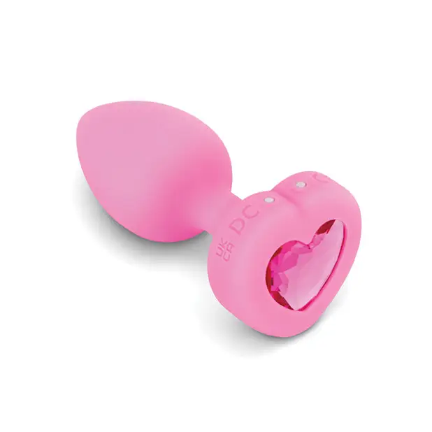 b-Vibe Vibrating Heart Plug S/M - Pink - Anal Products