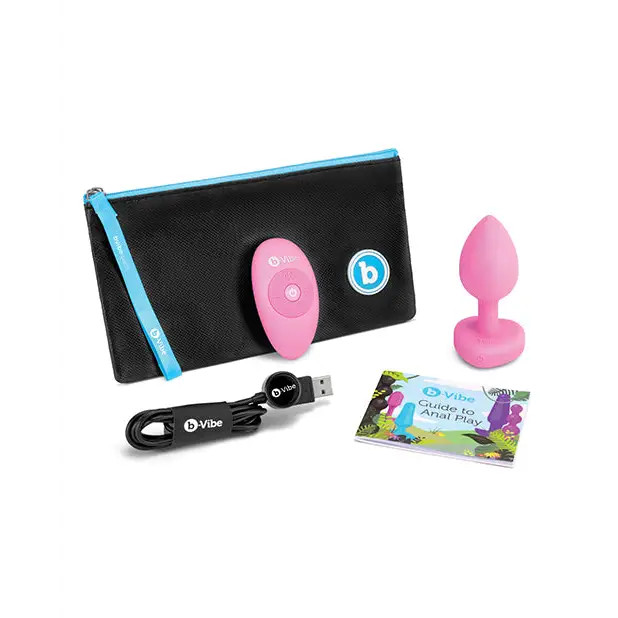 b-Vibe Vibrating Heart Plug S/M - Pink - Anal Products