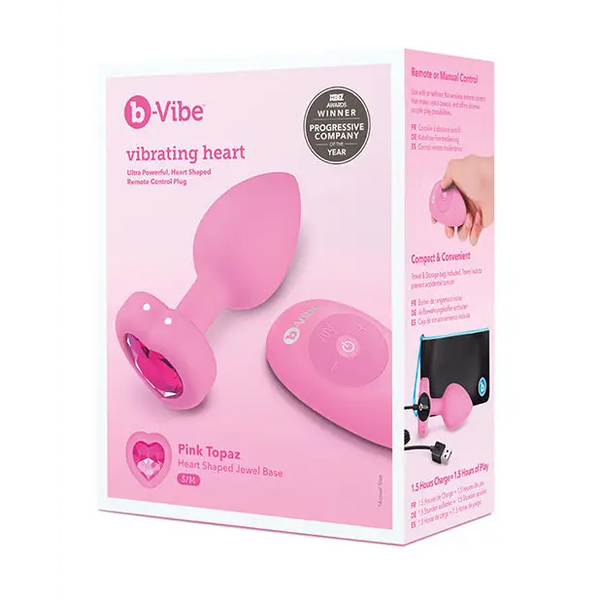 b-Vibe Vibrating Heart Plug S/M - Pink - Anal Products