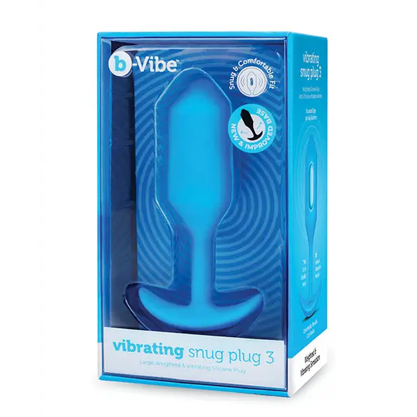 b-Vibe Vibrating Snug Plug - Large Blue - Anal Products