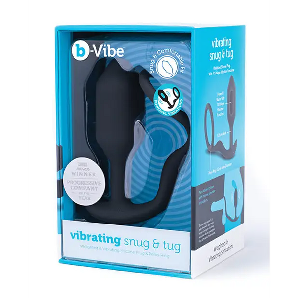 b-Vibe Vibrating Snug & Tug Medium - Black - Anal Products