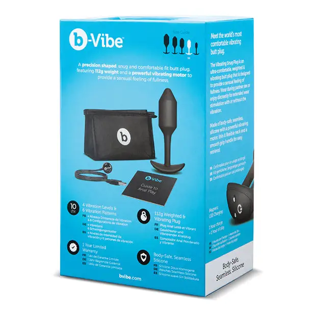 b-Vibe Vibrating Weighted Snug Plug M - 112 g Black - Anal Products