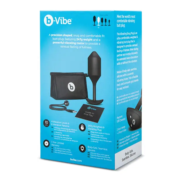 b-Vibe Vibrating Weighted Snug Plug XL - 247 g Black - Anal Products