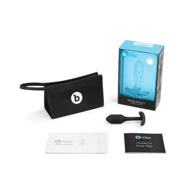 b-Vibe Weighted Snug Plug 1 - 55 g Black - Anal Products