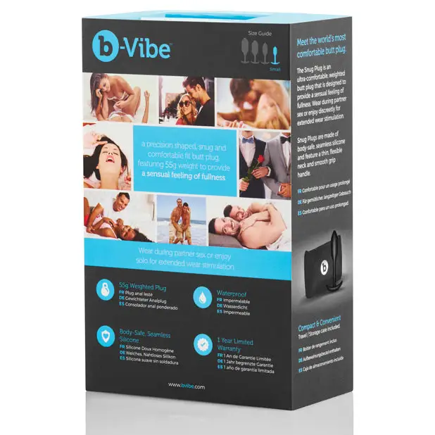 b-Vibe Weighted Snug Plug 1 - 55 g Black - Anal Products