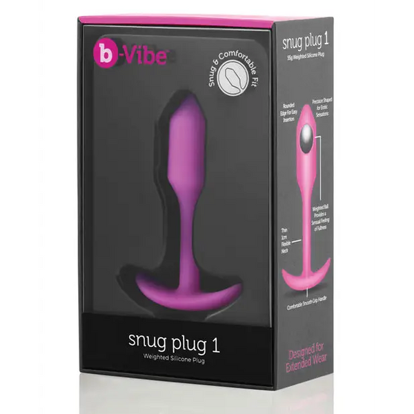 b-Vibe Weighted Snug Plug 1 - 55 g Fuchsia - Anal Products