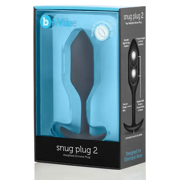 b-Vibe Weighted Snug Plug 2 - 114 g Black - Anal Products
