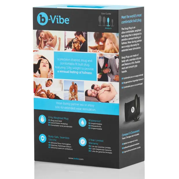 b-Vibe Weighted Snug Plug 2 - 114 g Black - Anal Products